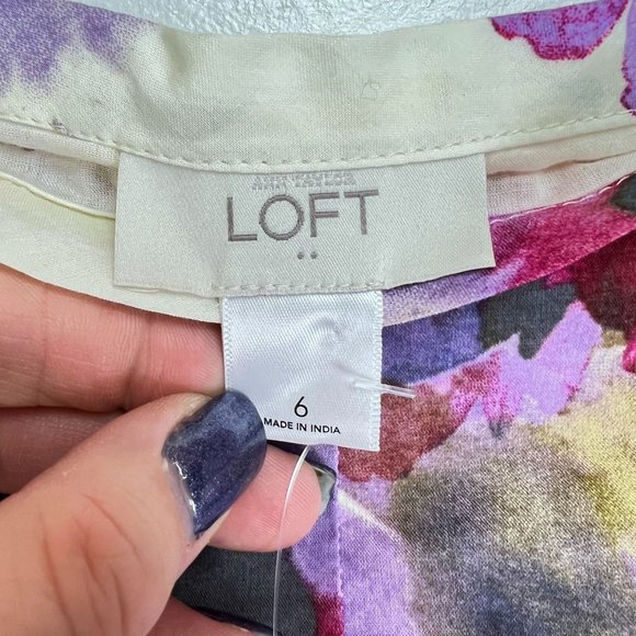 NWT Ann Taylor Loft SZ 6 Floral Mini Pleated Ruffle Skirt - Picture 5 of 5